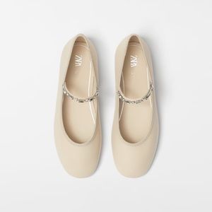 Zara kids 36 jewel strap ballet flats elegant special occasion
